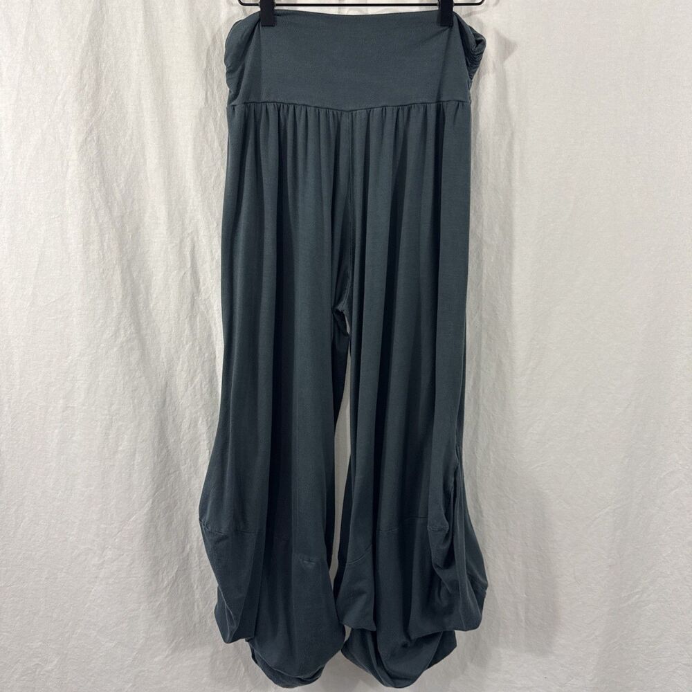 Just Jill Blue Gray Lagenlook Hippie Boho Pickup Wide Leg Pants Womens L Artsy